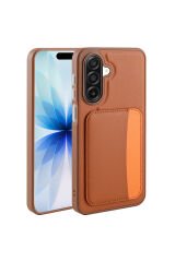 Galaxy A17 Kılıf Kartlıklı BSAY X-Kart Silikon Kapak - Siyah