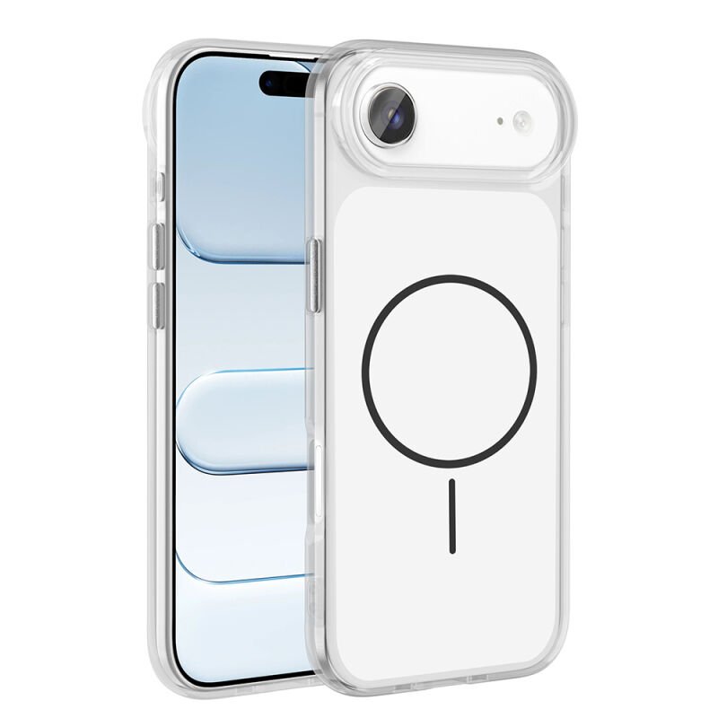 iPhone 17 Air Kılıf Metal Buton Tasarımlı Zore İkonik Sert Silikon Kılıf