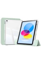 iPad 11.Nesil 2025 Kılıf Magnetik Ayrılabilen Airbagli MRSA Sliding Tablet Kılıfı - Lavender Açık Yeşil