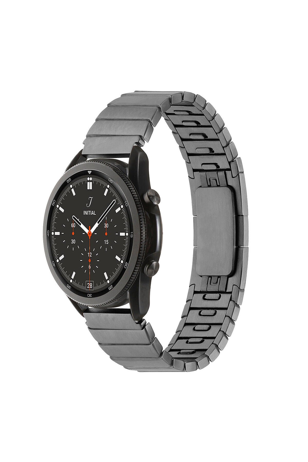 Galaxy Watch 46mm Uyumlu KRD-82 22mm Metal BSAY Kordon-Gri Gri