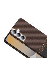 Galaxy S25 Kılıf M-safe Şarj Özellikli Karbon Fiber Görünümlü BSAY Gros Kapak - Siyah Lacivert