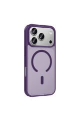 iPhone 17 Pro Kılıf M-safe Şarj Özellikli BSAY Babet Kapak - Turuncu Pembe