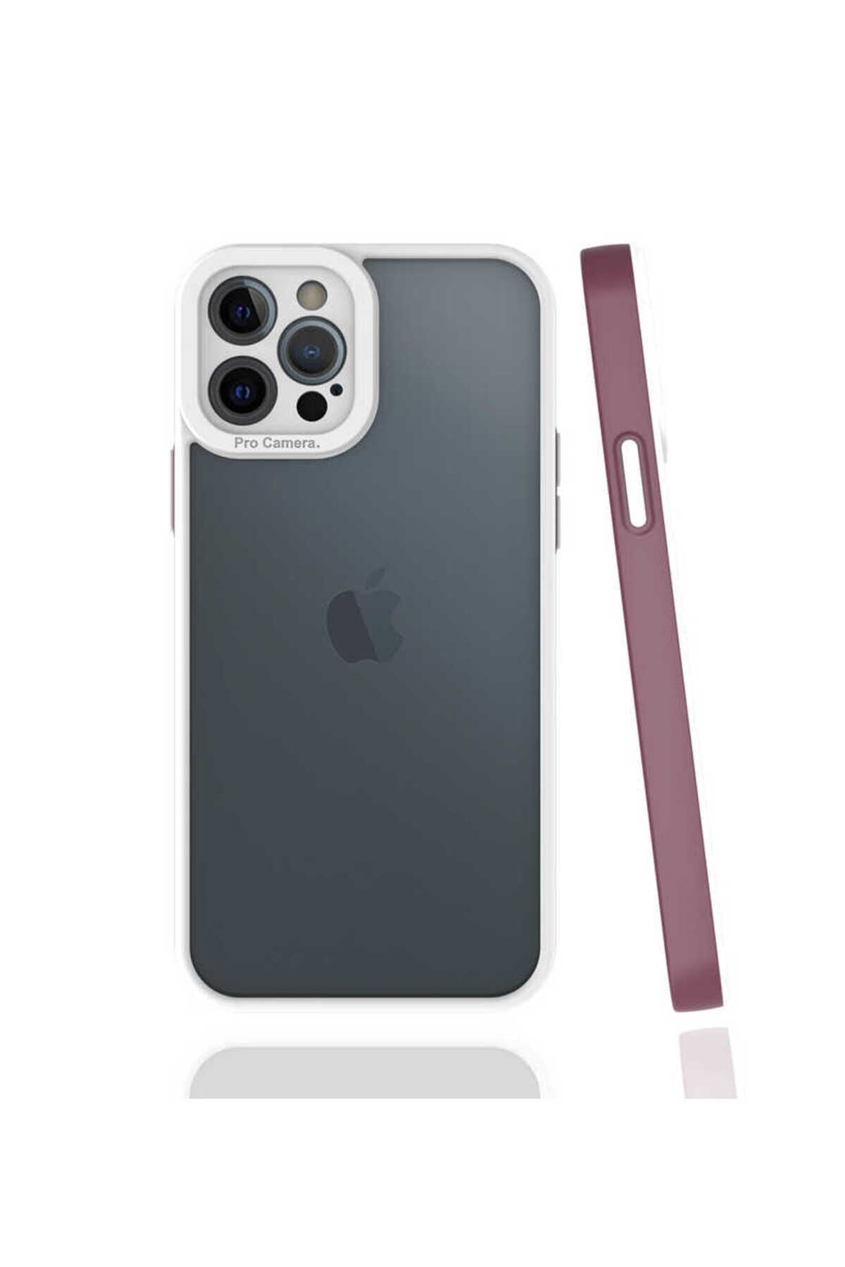 iPhone 12 Pro Uyumlu BSAY Mima Kılıf-Koyu Yeşil Mürdüm