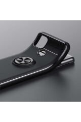 Realme C25 Kılıf BSAY Ravel Silikon Kapak - Siyah-Kırmızı Siyah-Rose Gold