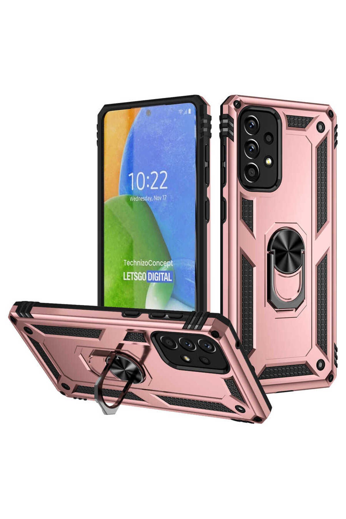 Galaxy A73 Kılıf BSAY Vega Kapak - Siyah Rose Gold