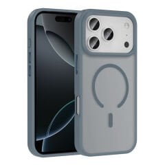 iPhone 17 Pro Max Kılıf M-safe Şarj Özellikli Mat Arka Yüzey Zore Sio Kılıf Siyah