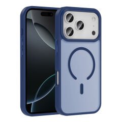 iPhone 17 Pro Max Kılıf M-safe Şarj Özellikli Mat Arka Yüzey Zore Sio Kılıf Siyah