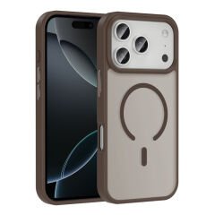 iPhone 17 Pro Max Kılıf M-safe Şarj Özellikli Mat Arka Yüzey Zore Sio Kılıf Siyah