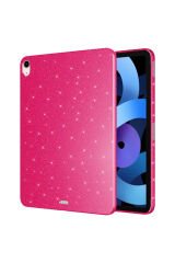 iPad Air 11 2025 M3 Simli Parlak Görünümlü SBT Tablet Koton Kılıf - Lila Derin Mor