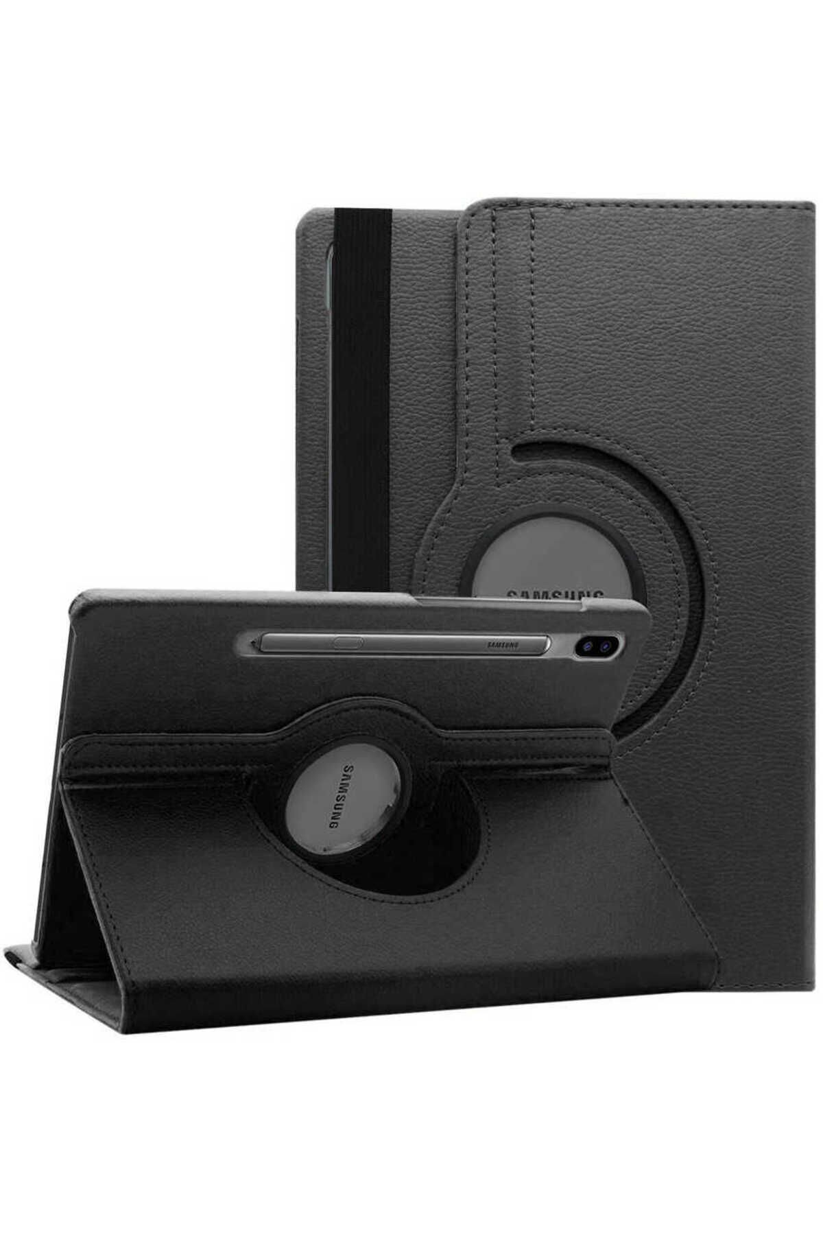 Galaxy Tab S7 FE LTE (T737-T736-T733-T730) Uyumlu BSAY Dönebilen Standlı Kılıf-Kırmızı Siyah