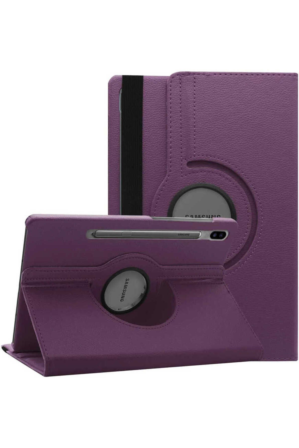 Galaxy Tab S7 FE LTE (T737-T736-T733-T730) Uyumlu BSAY Dönebilen Standlı Kılıf-Kırmızı Mor