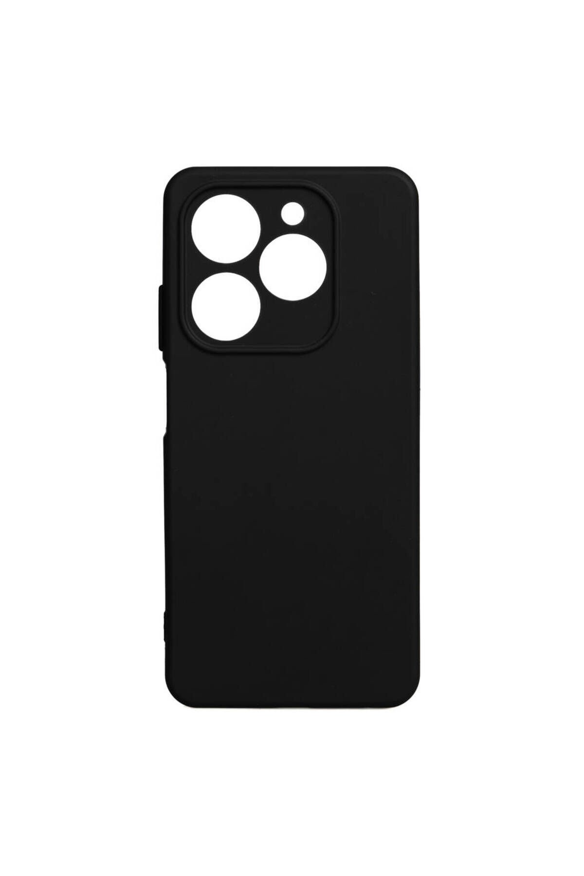 Tecno Spark 20C Kılıf BSAY Biye Silikon - Siyah Siyah
