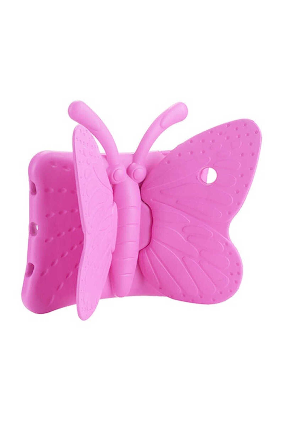 iPad 10.2 2021 (9.Nesil) Uyumlu BSAY Butterfly Standlı Tablet Kılıf-Sarı Pembe