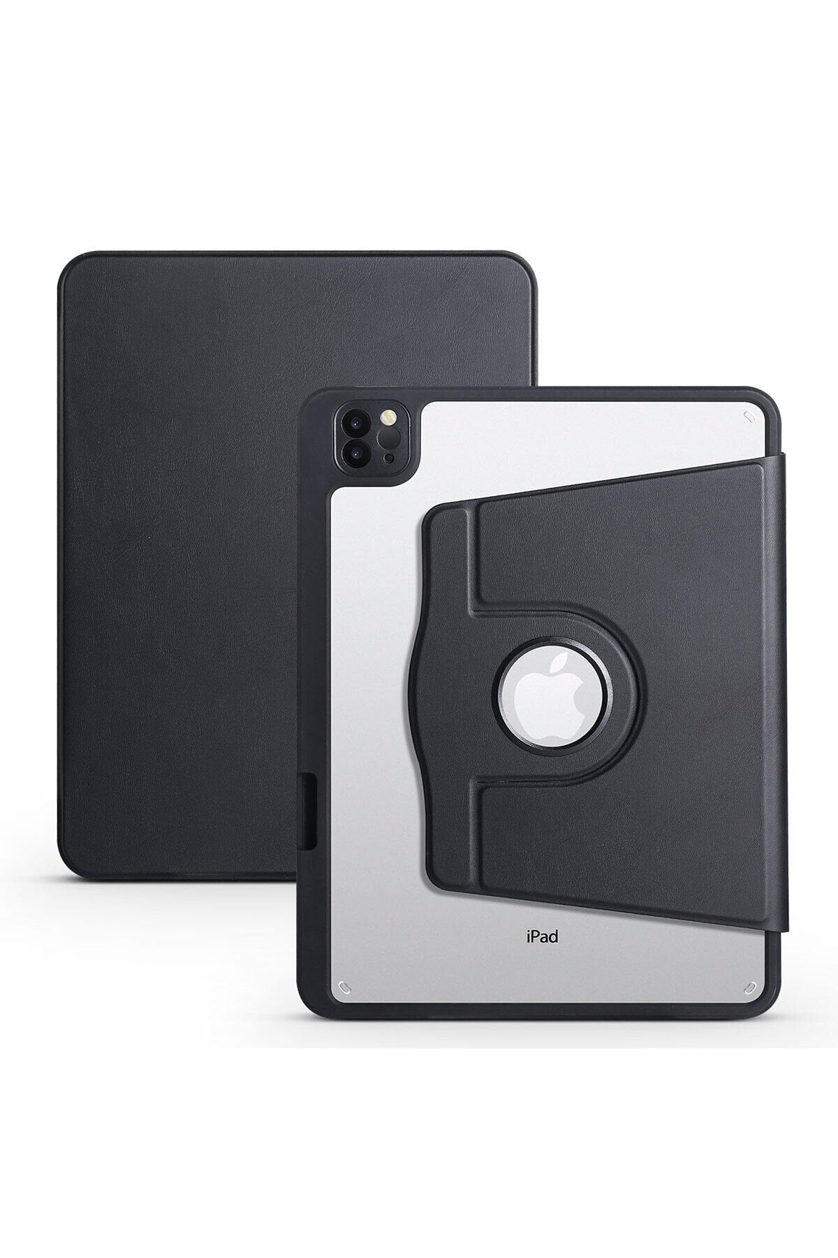 iPad Air 11 2025 M3 Kılıf BSAY Termik Kalem Bölmeli Dönebilen Standlı Kılıf - Siyah Siyah