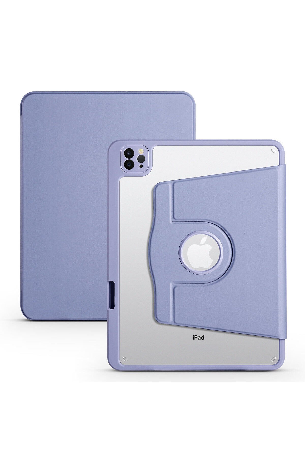 iPad Air 11 2025 M3 Kılıf Termik Kalem Bölmeli Dönebilen Standlı Kılıf - Lavendery Gray Lavendery Gray