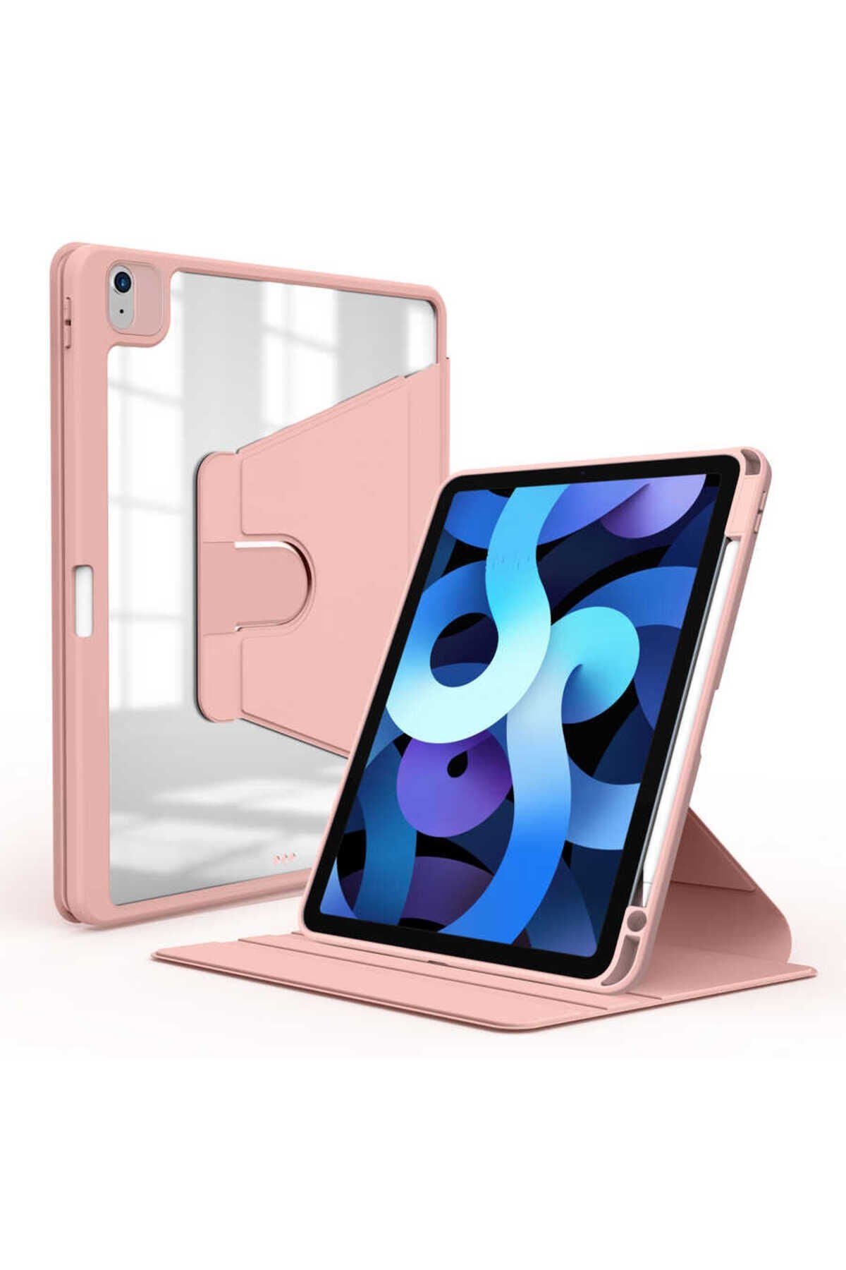 iPad Air 11 2025 M3 Kılıf BSAY Nayn Dönebilen Standlı Kılıf - Pembe Pembe