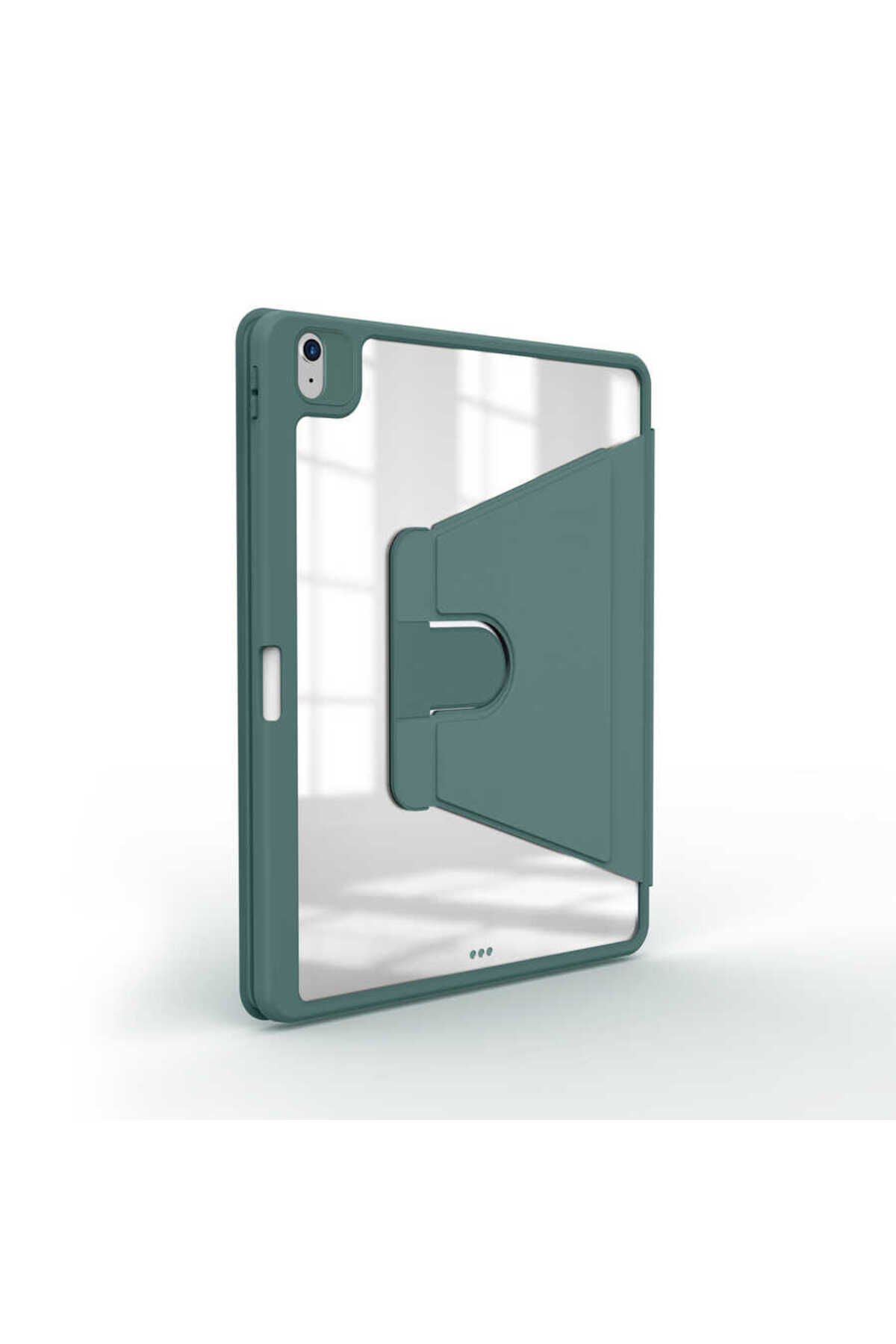 iPad Air 11 2025 M3 Kılıf SHRP Nayn Dönebilen Standlı Kılıf - Koyu Yeşil Koyu Yeşil