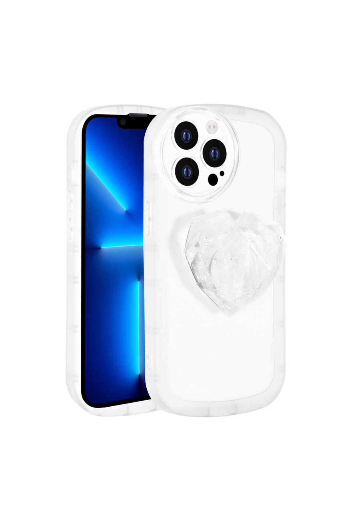 iPhone 13 Pro Uyumlu Kamera Korumalı Pop Soketli Renkli BSAY Ofro Kılıf-Siyah Beyaz