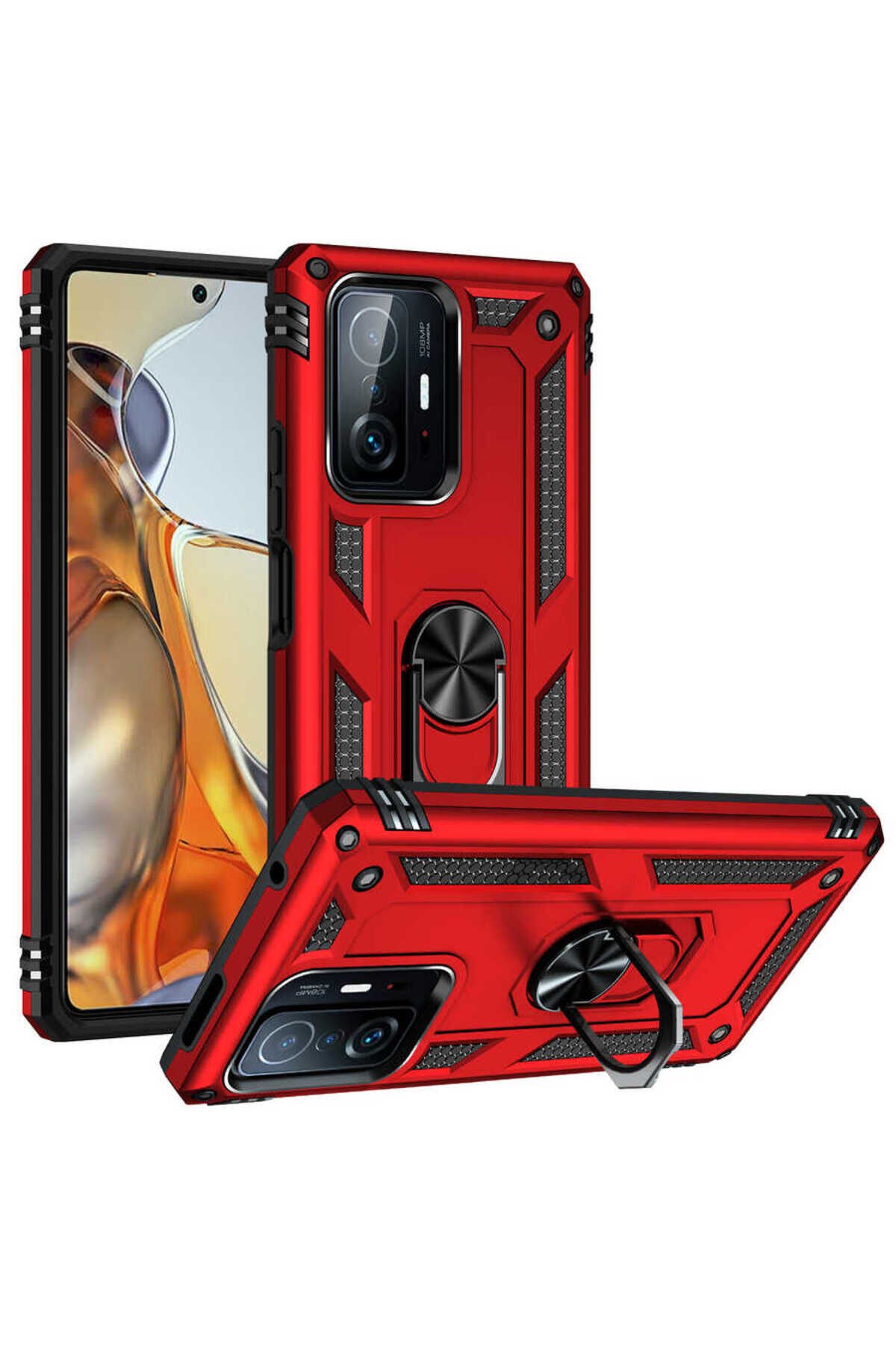 Mi 11T 5G Kılıf BSAY Vega Kapak - Kırmızı Kırmızı