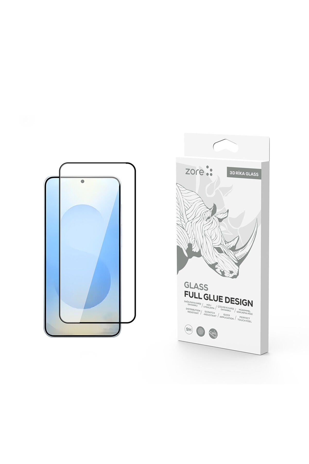 Galaxy S25 SBT Rika Premium Temperli Cam Ekran Koruyucu - Siyah