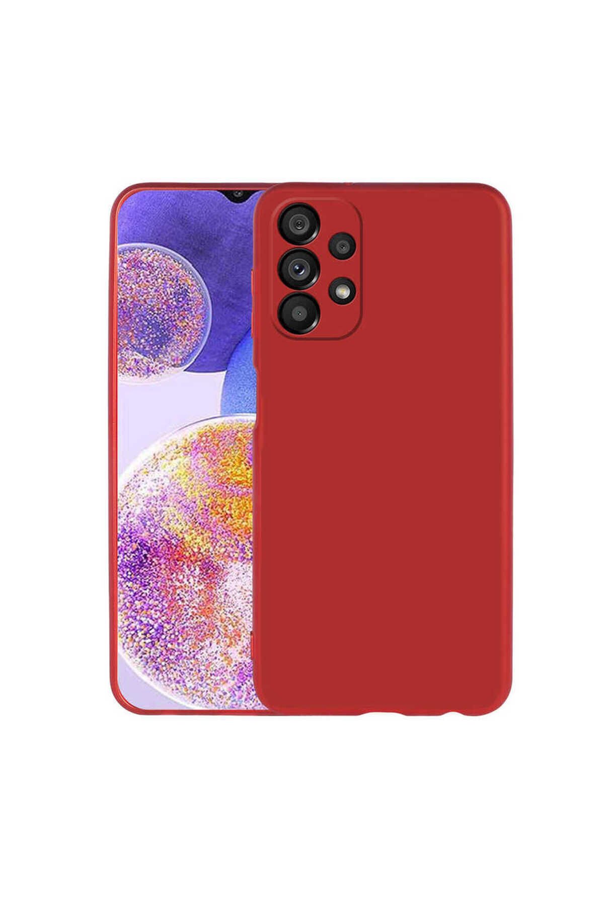 Galaxy A23 Kılıf BSAY Premier Silikon Kapak - Siyah Kırmızı