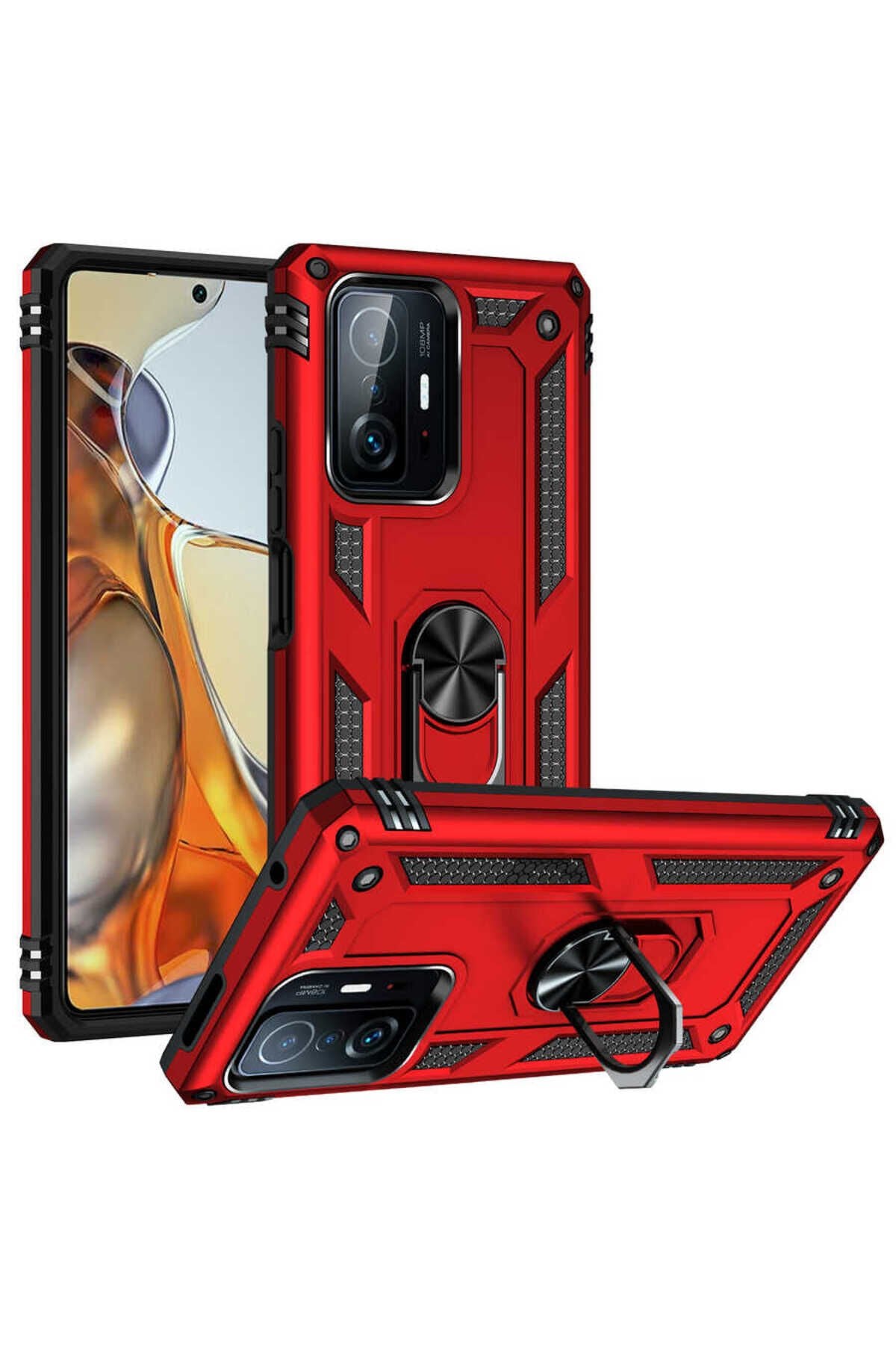 Mi 11T Pro 5G Kılıf BSAY Vega Kapak - Mavi Kırmızı