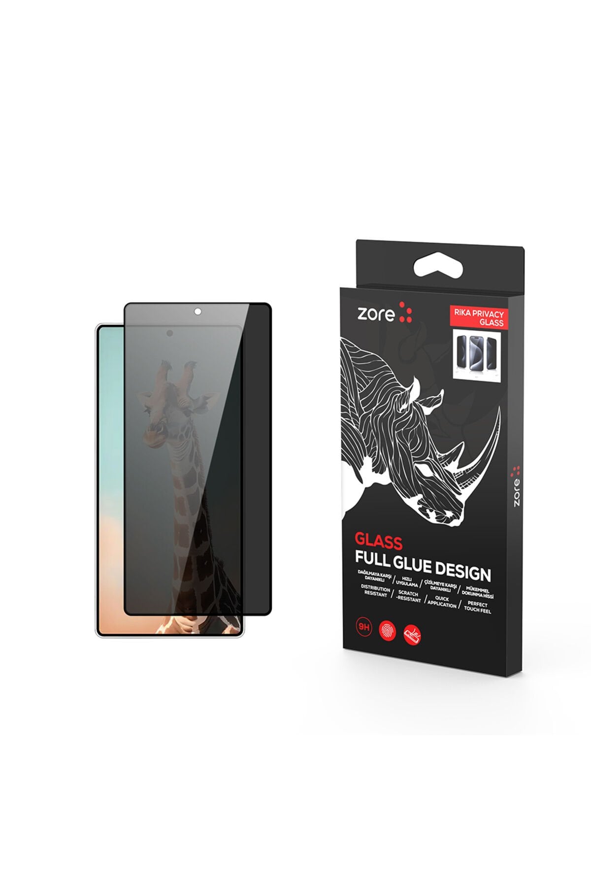 Galaxy S25 Ultra Zore Rika Premium Privacy Temperli Cam Ekran Koruyucu - Siyah