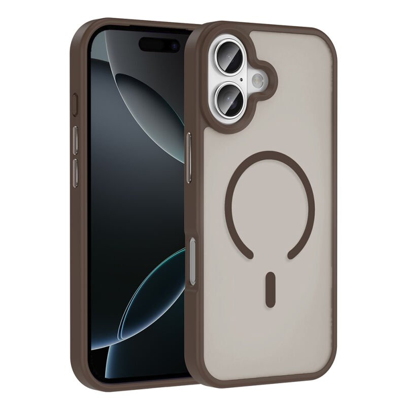 iPhone 17 Kılıf M-safe Şarj Özellikli Mat Arka Yüzey Zore Sio Kılıf Titanyum