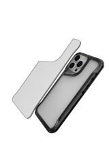 iPhone 15 Pro Uyumlu BSAY T-Max Kılıf-Renksiz Koyu Gri