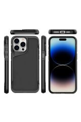 iPhone 15 Pro Uyumlu BSAY T-Max Kılıf-Renksiz Koyu Gri