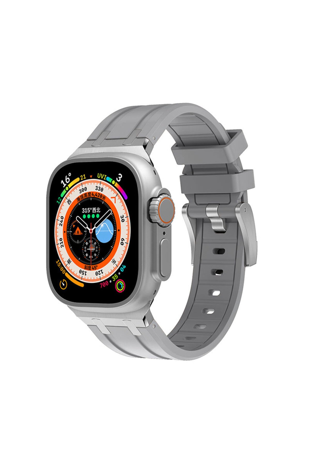 Watch 7 45mm Uyumlu KRD-89 Uyumlu BSAY Kordon-Turuncu Turuncu