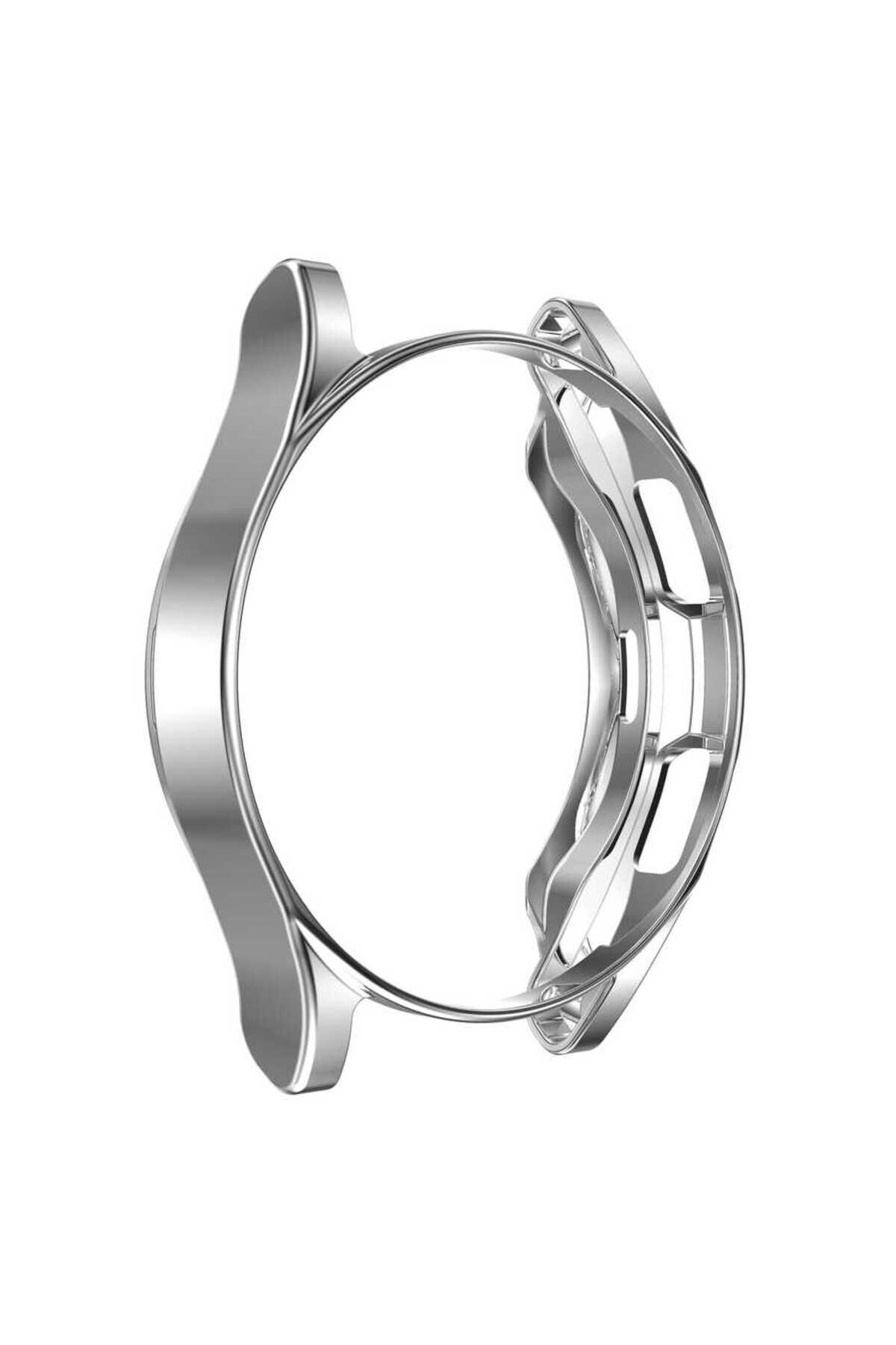 Galaxy Watch 4 Classic 46mm BSAY Watch Gard 02 Koruyucu Silikon - Rose Gold Gümüş