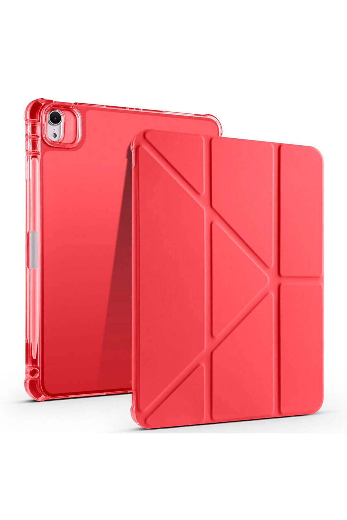 iPad Air 11 2025 M3 Kılıf BSAY Tri Folding Kalem Bölmeli Standlı Kılıf - Siyah Açık Yeşil